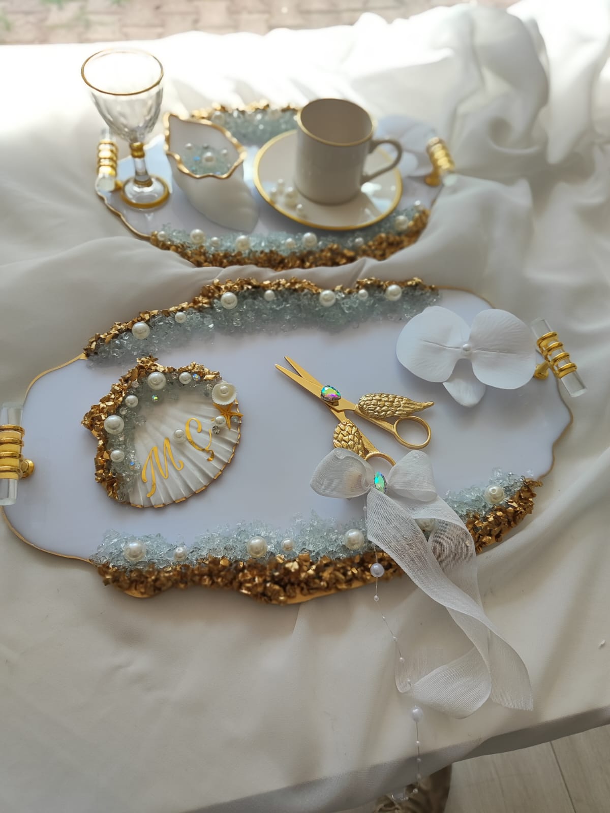 Luxury Engagement Tray Set – 2 Pieces (Large 38 cm, Small 30 cm)