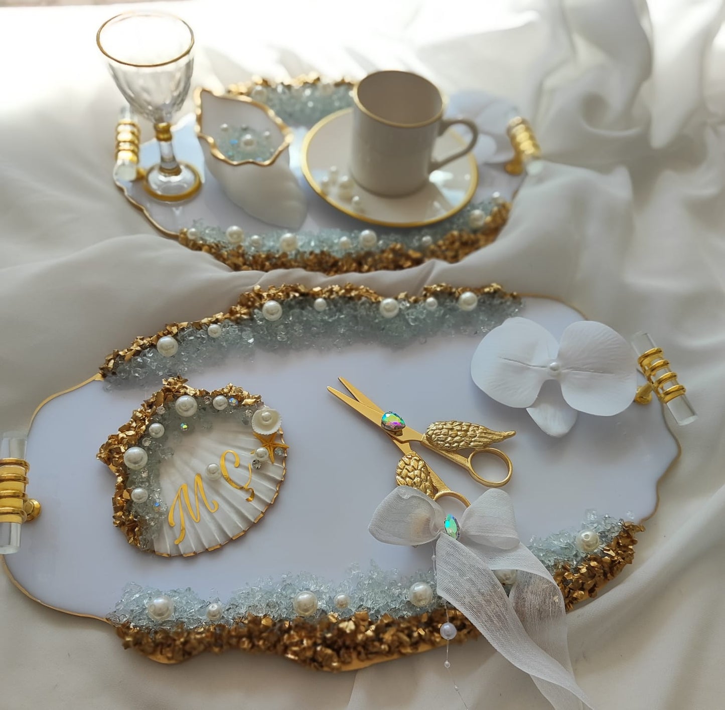 Luxury Engagement Tray Set – 2 Pieces (Large 38 cm, Small 30 cm)